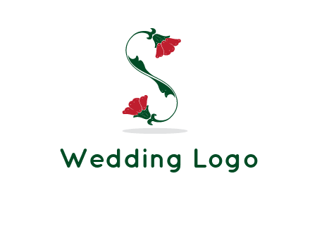 letter S made of flowers logo