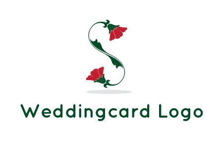 letter S made of flowers logo