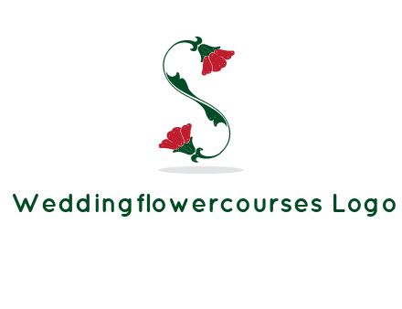 letter S made of flowers logo