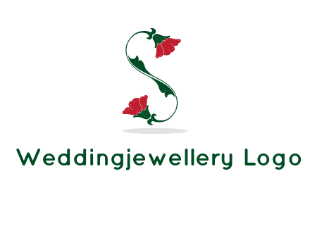 letter S made of flowers logo