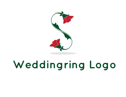 letter S made of flowers logo