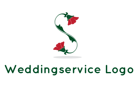 letter S made of flowers logo