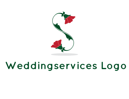 letter S made of flowers logo