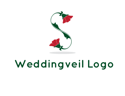 letter S made of flowers logo