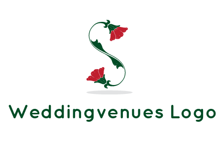 letter S made of flowers logo