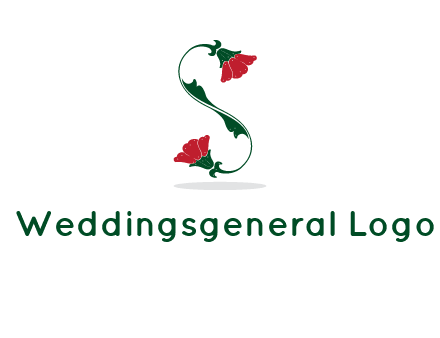 letter S made of flowers logo