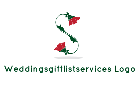 letter S made of flowers logo