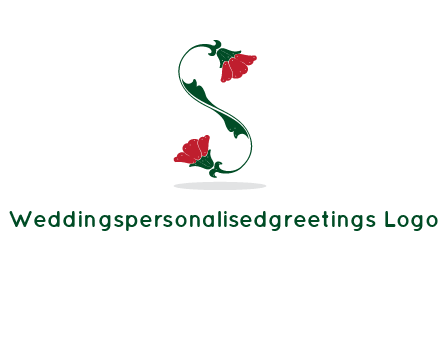 letter S made of flowers logo