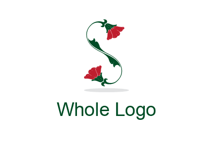 letter S made of flowers logo