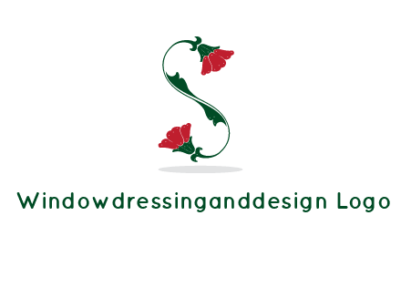 letter S made of flowers logo