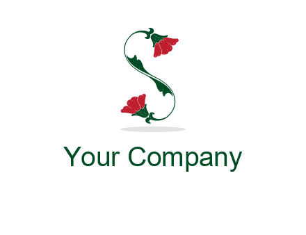 letter S made of flowers logo