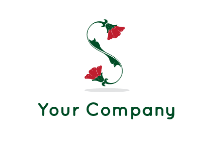 letter S made of flowers logo