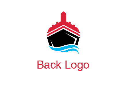 ship incorporated with airplane with waves logo