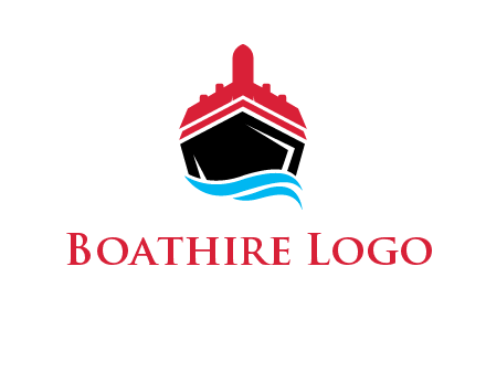 ship incorporated with airplane with waves logo
