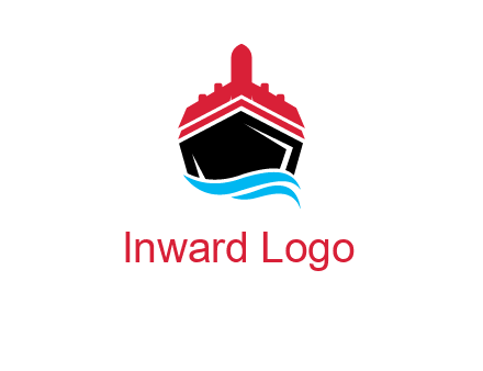 ship incorporated with airplane with waves logo