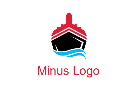 ship incorporated with airplane with waves logo