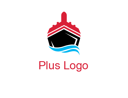 ship incorporated with airplane with waves logo