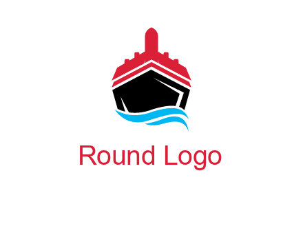 ship incorporated with airplane with waves logo
