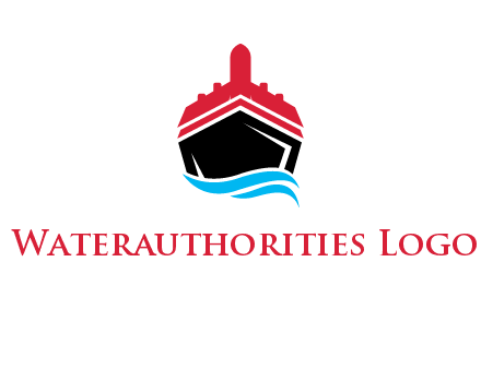 ship incorporated with airplane with waves logo