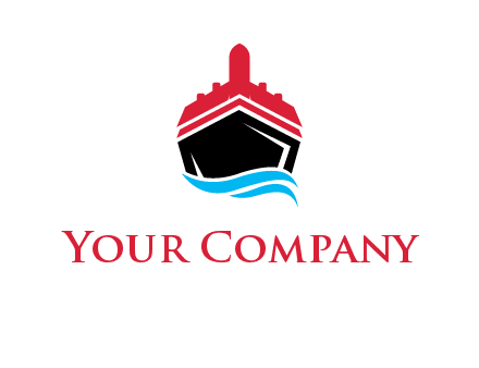 ship incorporated with airplane with waves logo