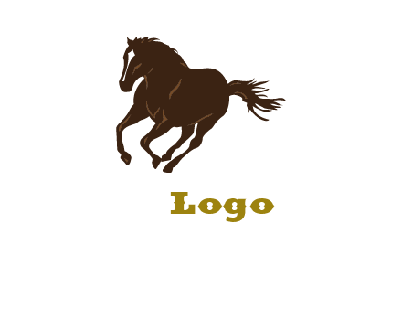 Arabian breed running horse logo