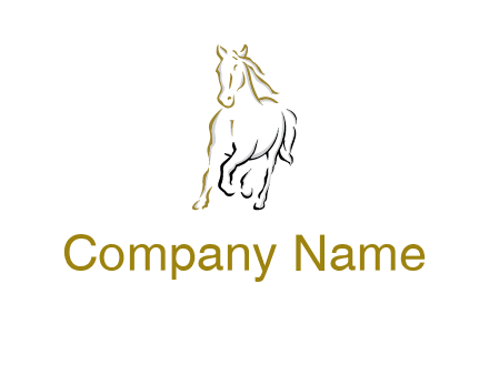 outline of running horse logo