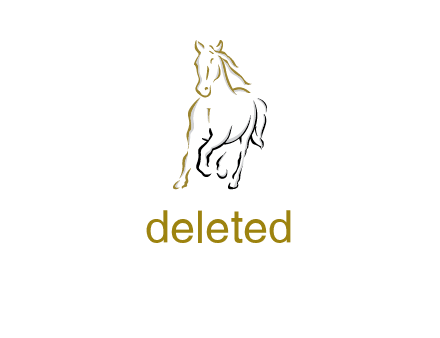 outline of running horse logo