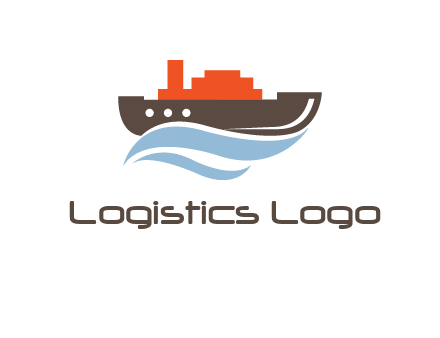 ship with containers in swoosh water logo