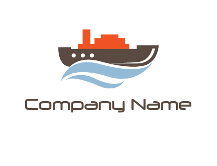 ship with containers in swoosh water logo