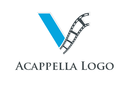 Letter V with film wheel logo