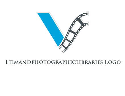 Letter V with film wheel logo