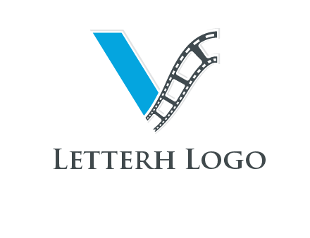 Letter V with film wheel logo