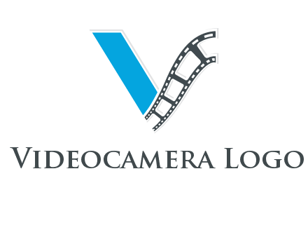 Letter V with film wheel logo