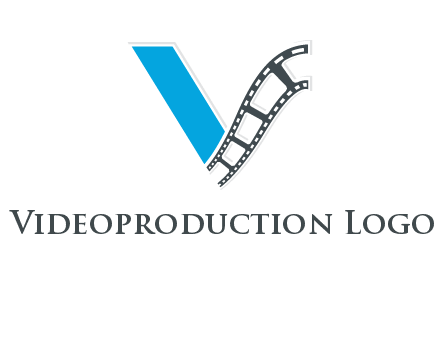 Letter V with film wheel logo