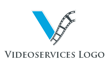 Letter V with film wheel logo