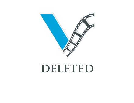 Letter V with film wheel logo