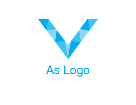 polygonal letter V logo