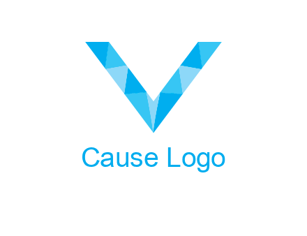 polygonal letter V logo