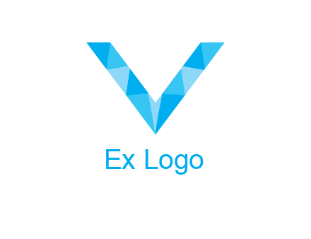 polygonal letter V logo