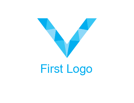 polygonal letter V logo