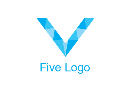 polygonal letter V logo