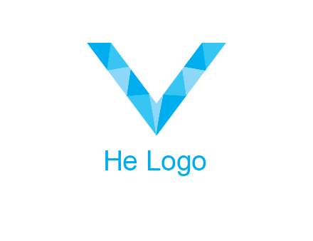 polygonal letter V logo