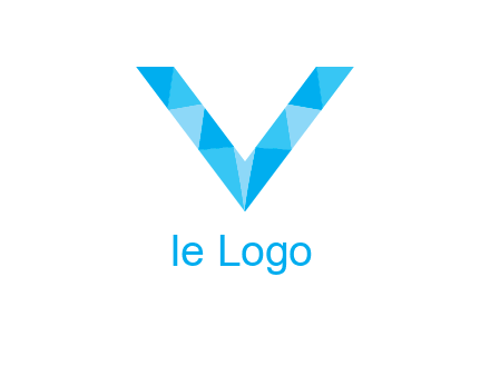 polygonal letter V logo