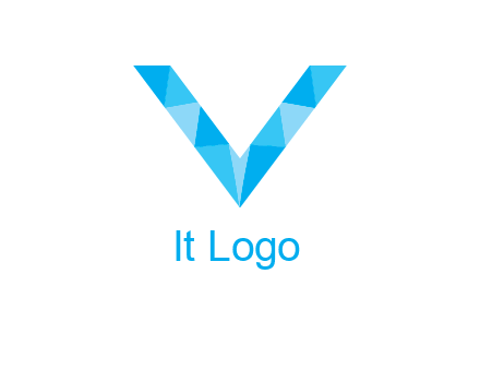 polygonal letter V logo
