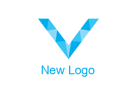polygonal letter V logo
