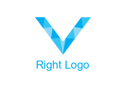 polygonal letter V logo