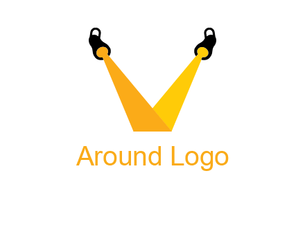 Letter V made of spotlight logo