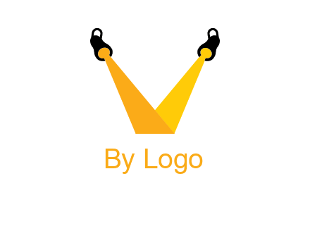 Letter V made of spotlight logo