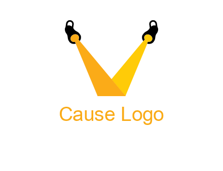 Letter V made of spotlight logo