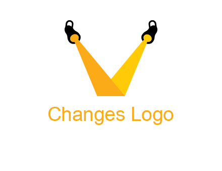 Letter V made of spotlight logo
